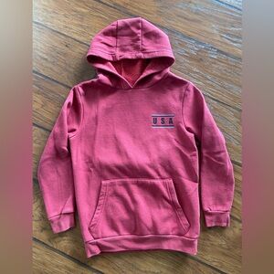 ZELOS Boy’s Size Small Red Hoodie with USA Emblem